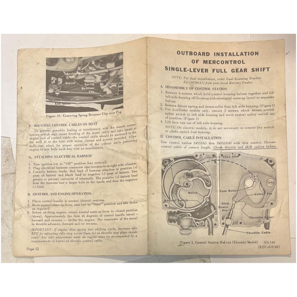 Instruktionsbok Mercontrol single-lever eng 12 sidor begagnad