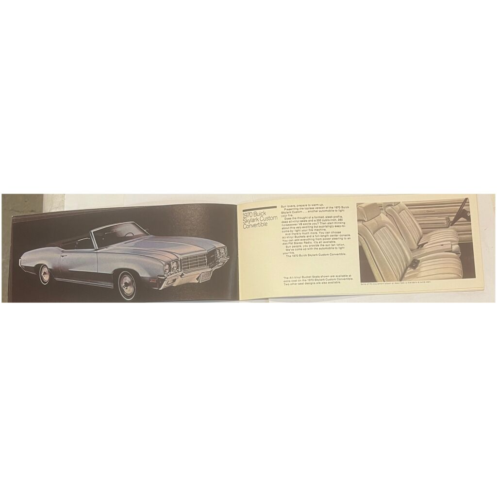 Försäljningsbroschyr 20x9cm Buick 1970 20 sidor