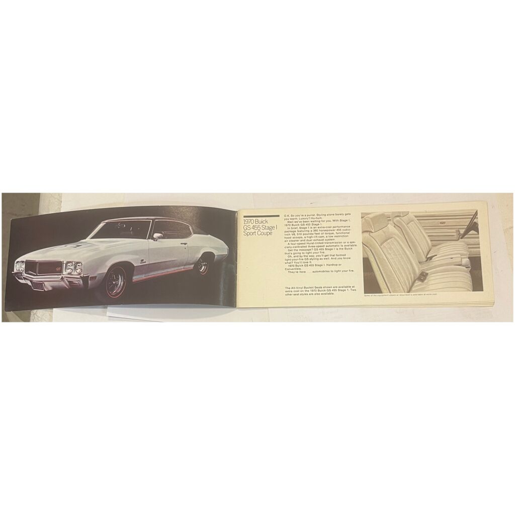 Försäljningsbroschyr 20x9cm Buick 1970 20 sidor
