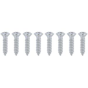 Screw Set; Chrome Plated ; #8 x 3/4" Oval Phillips Head ; Set of 8 ;