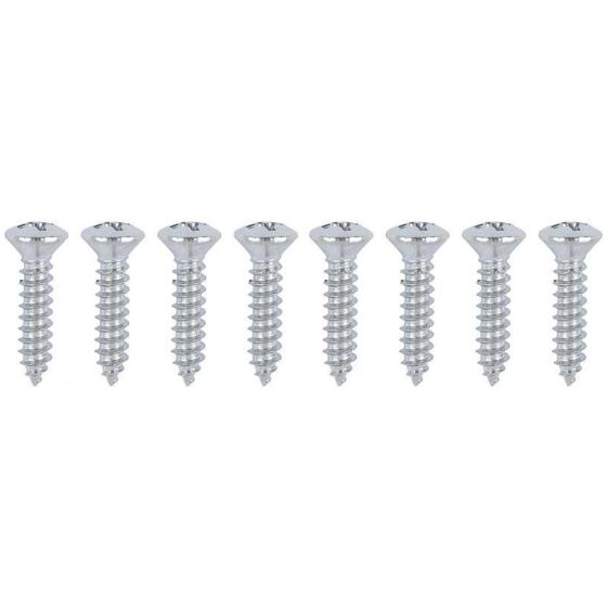 Screw Set; Chrome Plated ; #8 x 3/4" Oval Phillips Head ; Set of 8 ;
