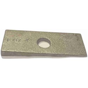 Kilplatta aluminium 4°. Tjocklek: 3 - 11 mm. 125mm längd x 51mm bredd. 20mm hål.