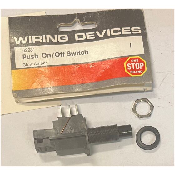 Startswitch / Startkontakt push on /off switch glow amber , Wiring Devices 62981