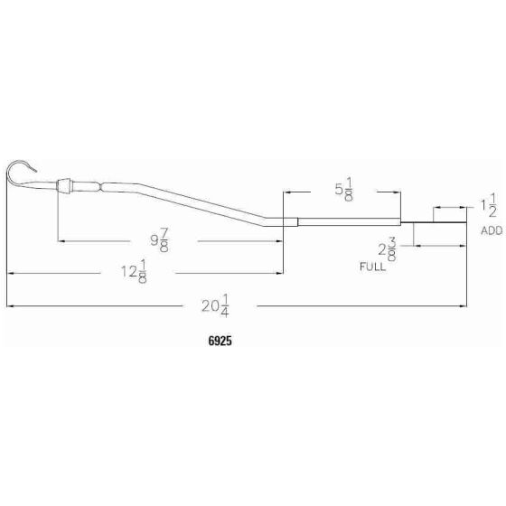 Oljestick och rör Kromad Oldsmobile V8 330-455". MR GASKET 6925