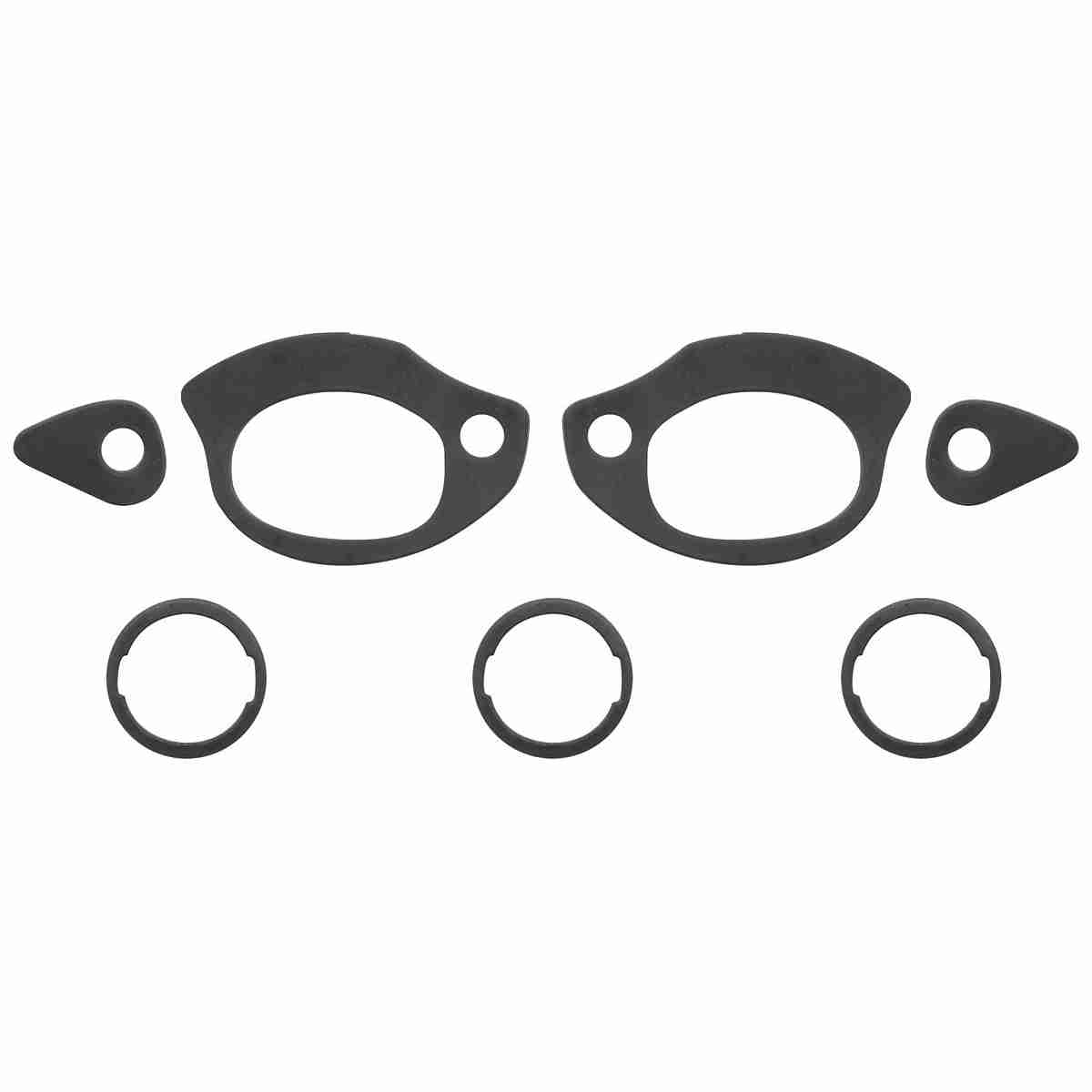 Studio Hotrods Door Handle/Lock Gasket Set – 7-Piece Kit For 1964–72 Chevelle, GTO, Cutlass, GM A/F/X Body, Black