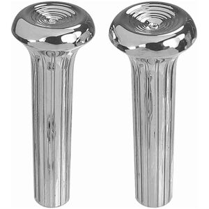 Vred, dörrlås, 1968-88 Chrome, Ribbed, Par