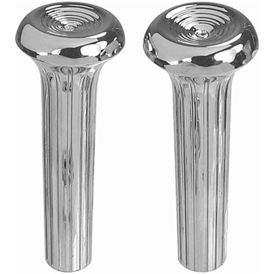 Vred, dörrlås, 1968-88 Chrome, Ribbed, Par