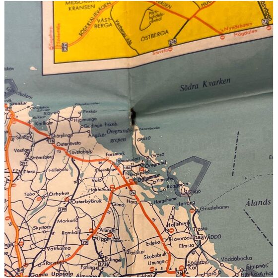 GULF Bilkarta över Sverige 1967
