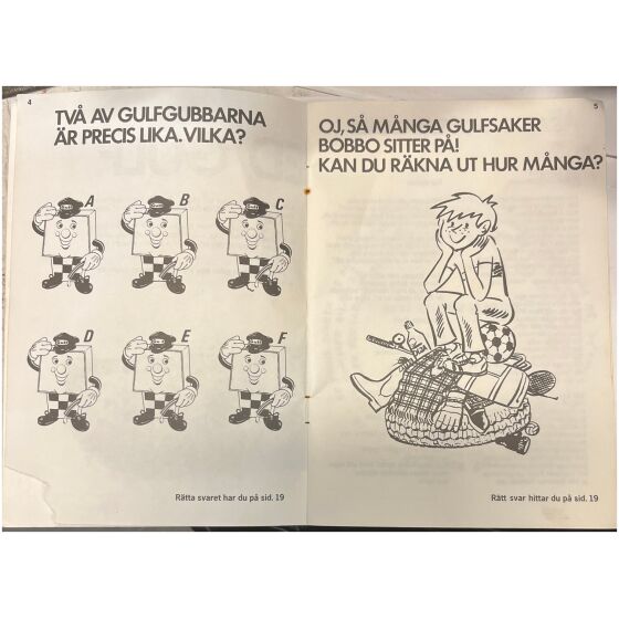 GULFS Lek & Pysselbok för barnen i baksätet 1982 19 sidor begagnad