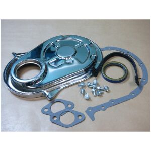 Transmissionskåpa kromad med packningar & bultar Chev Big Block Mr Gasket 9879