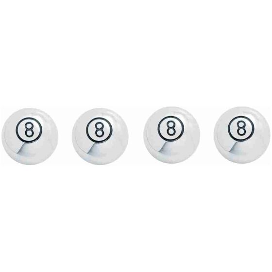 "8" Ball kromade luftnippelhattar svarta (4-Pack) 1"