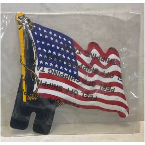 Plåtskylt USA Flagga att skruva fast i nummerskylten ca:15x15cm