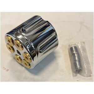 Vaxelspaksknopp kromad Revolvertrumma 6x6cm