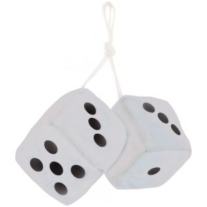 Fuzzy Dices tärningar 3"x3" vita plysch