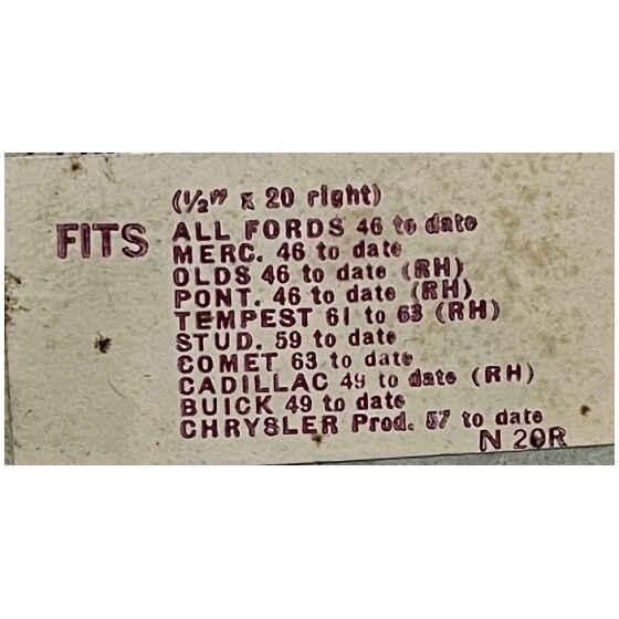 HJULMUTTRAR 10 KROMADE 7/16"x20 CHEVROLET 1946- , WALLFRIN 16