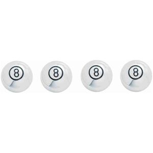 "8" Ball kromade luftnippelhattar (4-Pack) 1"
