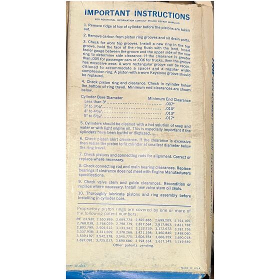 Kolvringar std GM 350 1973-1980 , Ramco / TRW T8190M STD