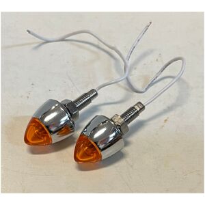 Bullet kromade amber 12V (1-par) license plate med belysning nummerskylt