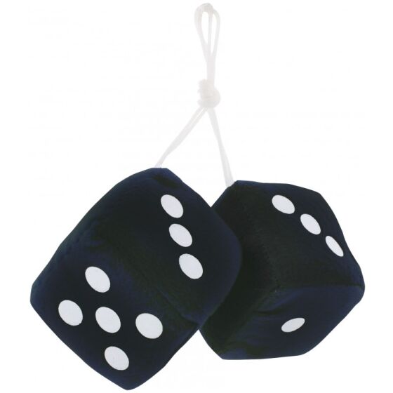 Fuzzy Dices tärningar 3"x3" svarta plysch