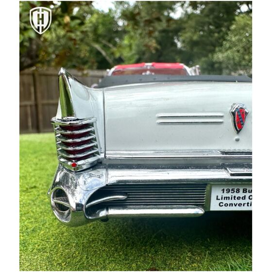 Stötfångarhorn bak bumper guard vänster 1958 Buick Limited , GM 1180651