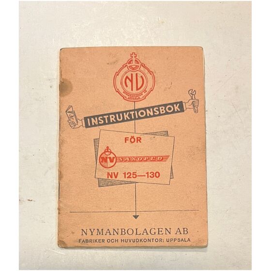 NV Saxopeden 1954 27 sidor Instruktionsbok på svenska , Nymanbolagen AB Uppsala