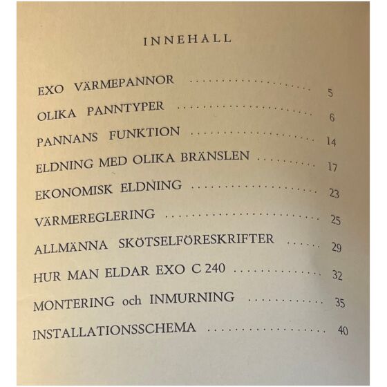 Instruktionsbok för EXO Värmepannor Ekoverken AB Kalmar