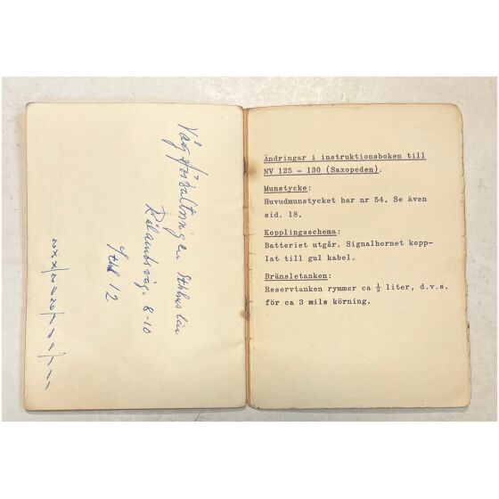 NV Saxopeden 1954 27 sidor Instruktionsbok på svenska , Nymanbolagen AB Uppsala