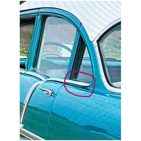 Kromlist bakre sidoruta Chevrolet Bel Air 1955-1956