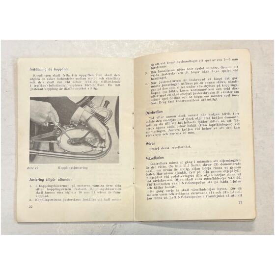 NV Saxopeden 1954 27 sidor Instruktionsbok på svenska , Nymanbolagen AB Uppsala