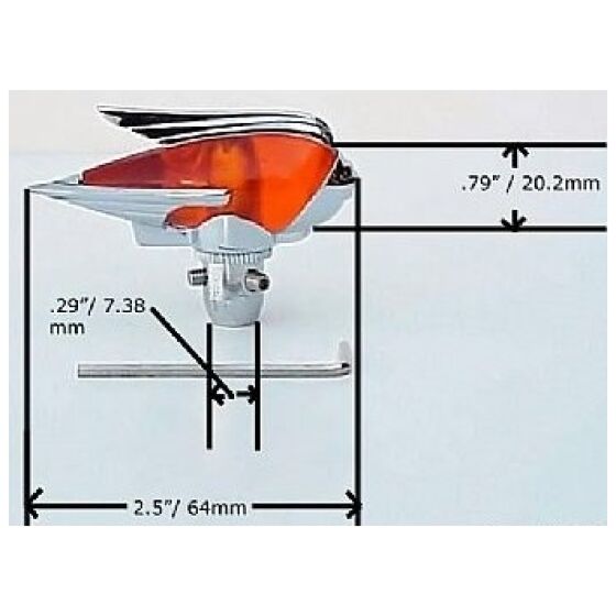 Antenn topper amber classic chrome