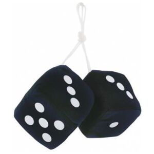 tärningarna Fuzzy Dice, 3" X 3" svarta