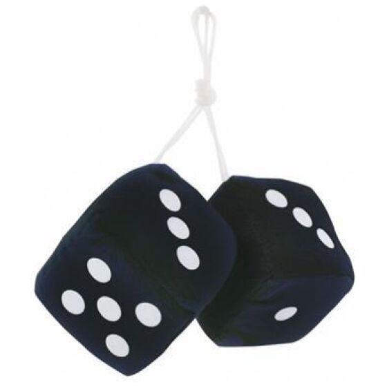 tärningarna Fuzzy Dice, 3" X 3" svarta