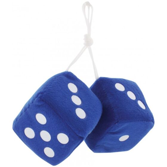 Fuzzy Dices tärningar 3"x3" blå plysch