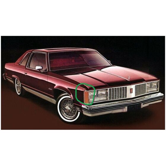 Parkeringsljus höger fram Olds 98 Delta 88 Luxury Regency 1978-1979, GM 5967656