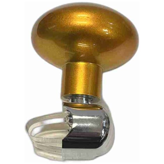 Rattspinner kromad Gold passar 10mm ratt, ca 8cm hög, 6cm dia knoppen