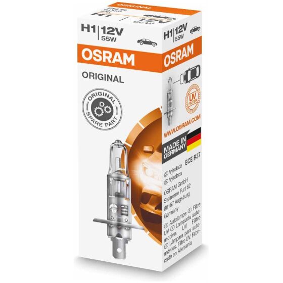 Halogenlampa Original H1 av standardmodell som används till bilens helljus, halv