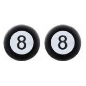 "8" Ball Svarta luftnippelhattar (4-Pack) 3/4"