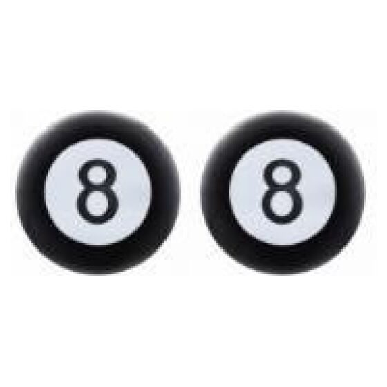 "8" Ball Svarta luftnippelhattar (4-Pack) 3/4"
