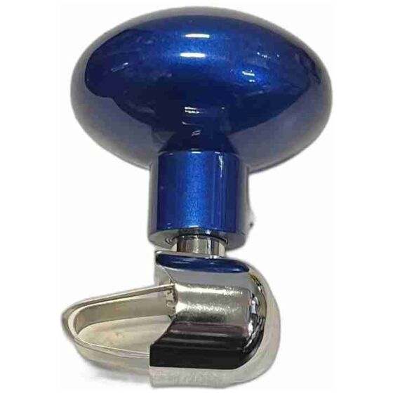 Rattspinner kromad Blue passar 10mm ratt, ca 8cm hög, 6cm dia knoppen