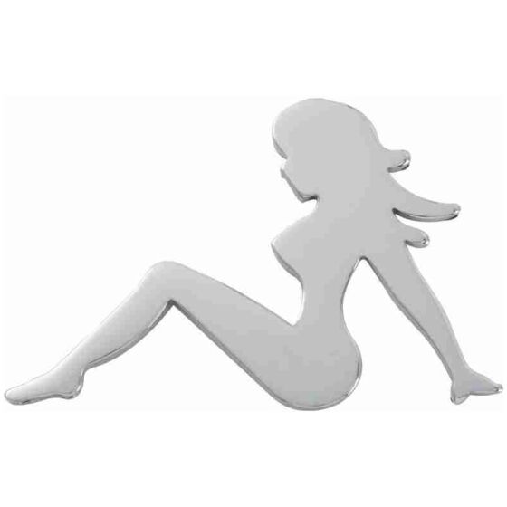 GRILLPRYDNAD PINUPPA MUDFLAP GIRL KROMAD , KLISTRAS FAST 92x63,5mm