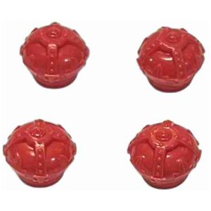 4 stycken röda ventilhattar Red Crown