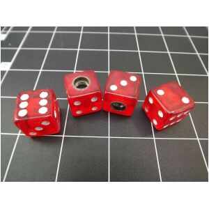 Ventilhattar tärningar transperenta red röda (Set of 4)
