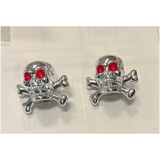 Luftnippelhattar kromade Dödskallar Skulls (Set of 2)