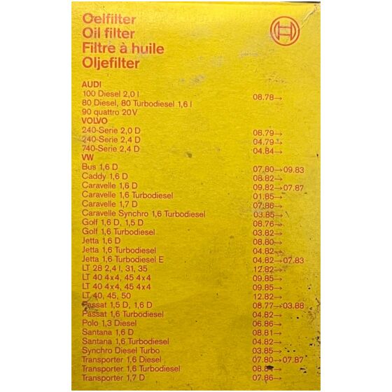 Oljefilter 3/4-16" UNF Höjd 149mm Dia 93mm Audi VW Volvo mfl Bosch 0451203012