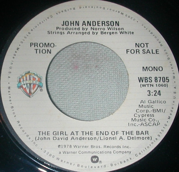 John Anderson (3) - The Girl At The End Of The Bar (7, Single, Promo)