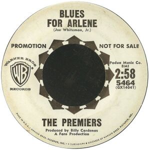 The Premiers - Blues For Arlene (7, Promo)