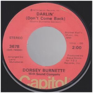 Dorsey Burnette With Sound Company* - Darlin (Dont Come Back) (7)