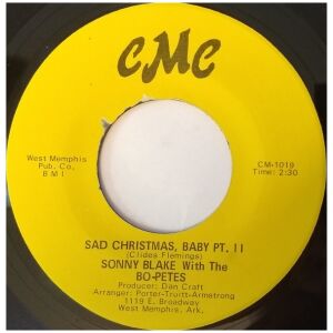 Sonny Blake (3) with The Bo-Petes - Sad Christmas, Baby (7, Mono)