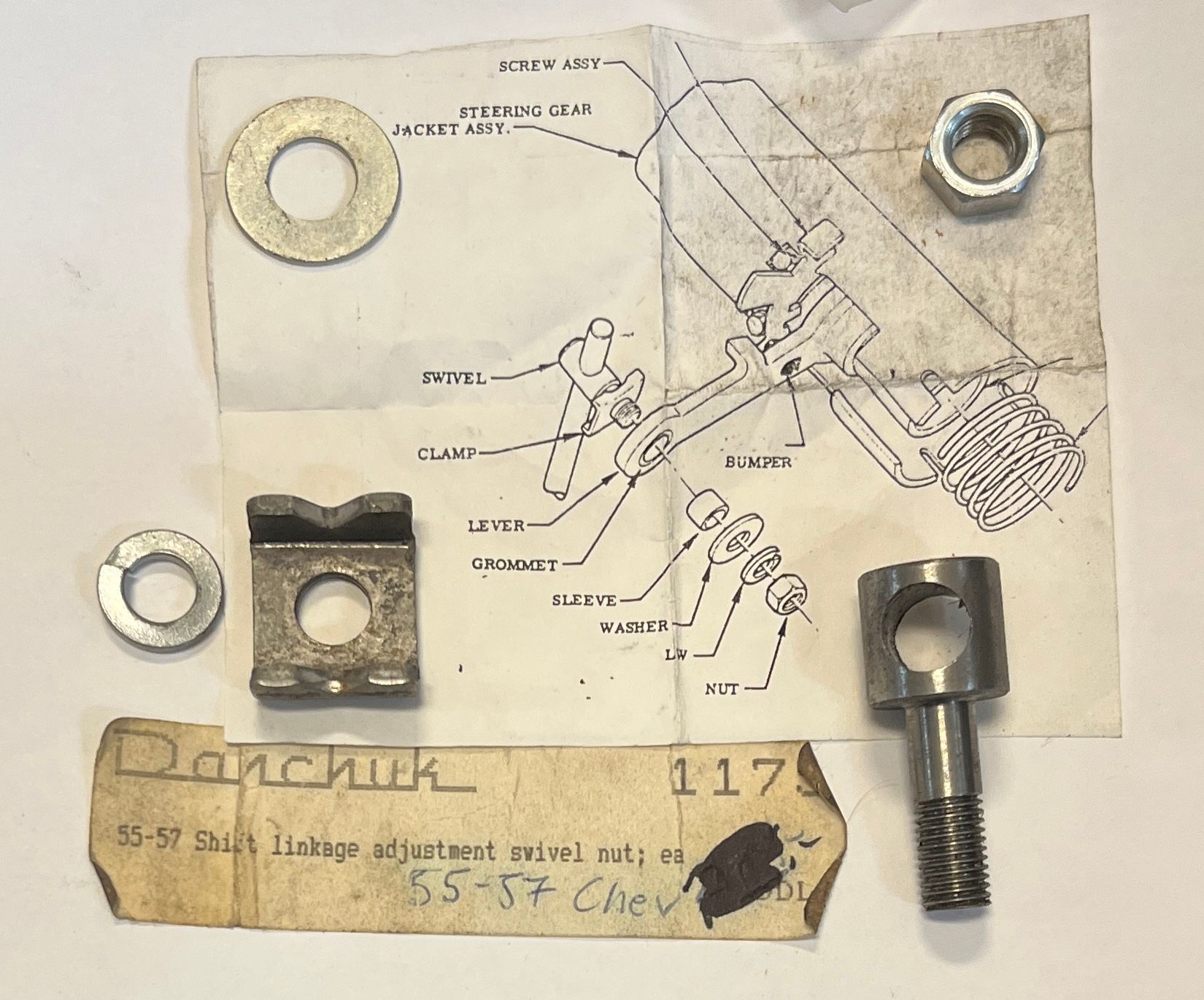 Justeringsmutter växelreglagelänkage Chevrolet 1955-1957, Danchuk 1175