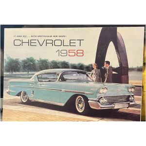 Försäljningsbroschyr 1958 Chevrolet "It Goes Big" Foldout Brochure